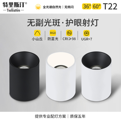 特里斯汀明装筒灯led吸顶式射客厅灯洗墙小山丘无副光斑护眼灯T22