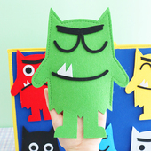 我 情绪小怪兽绘本毛毡教具儿童故事表演道具围裙剧早教启蒙玩具