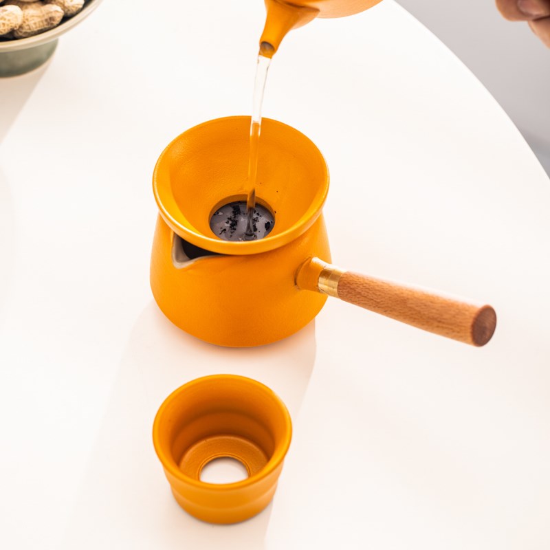 陶瓷公道杯茶漏过滤套组茶具配件侧把防烫匀茶分茶器茶海粗陶禅风