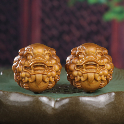 阿根廷绿檀招财貔貅手把件手球中老年保健球健身球工艺品手盘物件