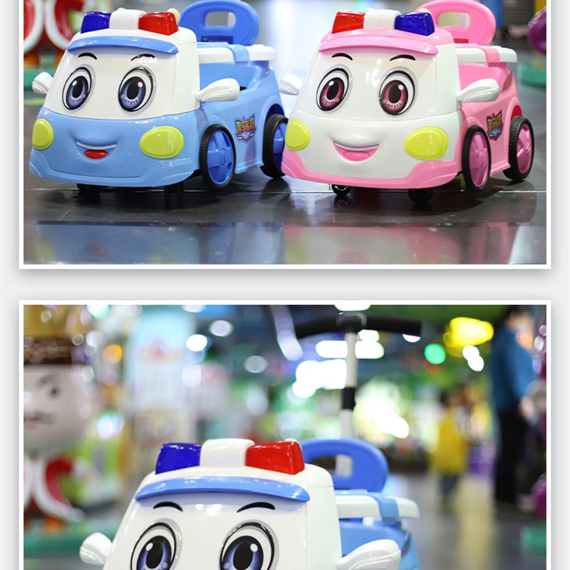 儿童电动手推车可坐人1-3岁宝宝摇摇车四轮遥控汽车警车遛娃