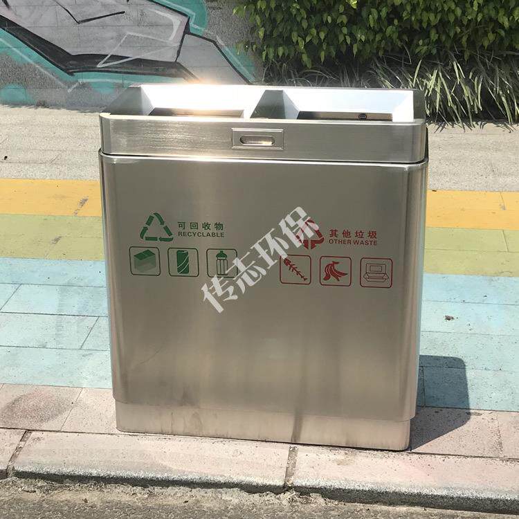 室内不锈钢垃圾桶定制立式直投口分类果皮箱厂家商场方形垃圾箱