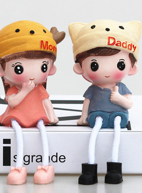 创意吊脚娃娃家居小摆件玩偶房间酒柜卧室客厅儿童房家装饰品摆设