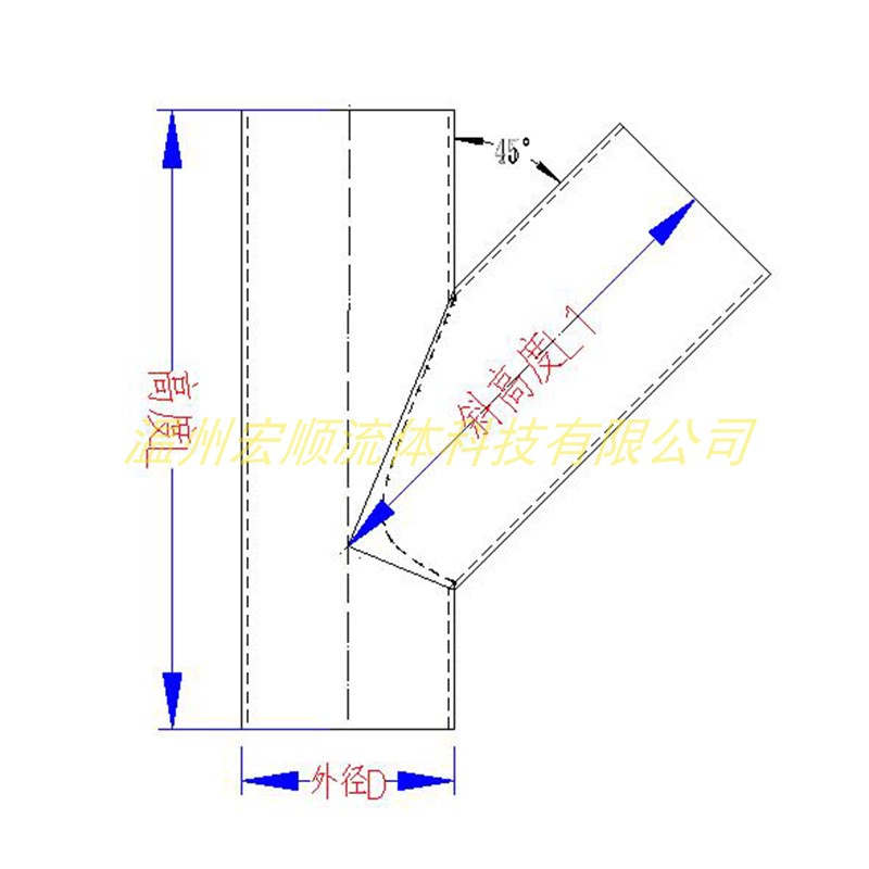 不锈钢30斜y型三通5度抛光亮面仆形焊接变径异形非标