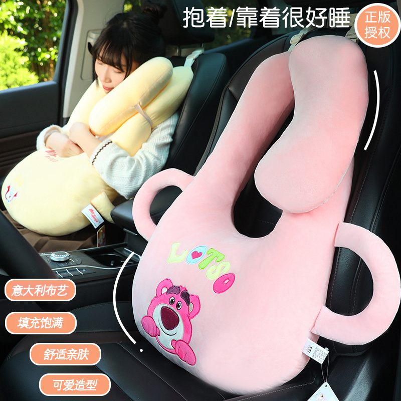 可爱卡通玩具总动员车载抱睡枕车内午休睡觉抱枕懒人汽车抱睡毯子