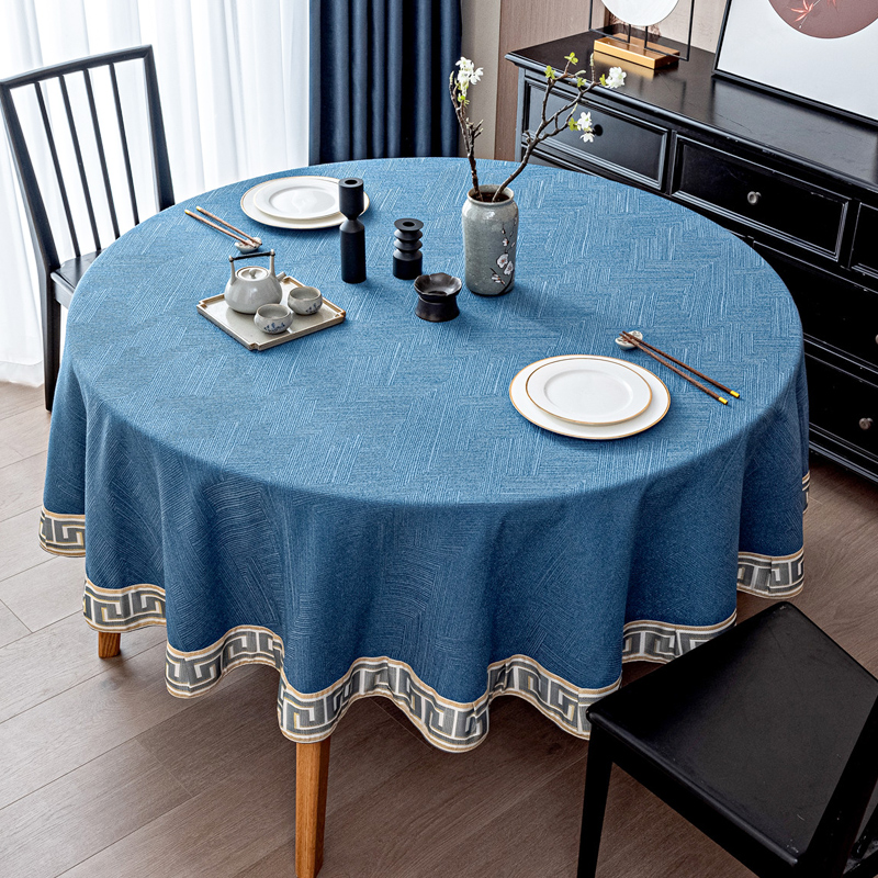 酒店圆桌布布艺饭店餐厅宴会大圆桌桌布欧式餐桌布家用圆形台布