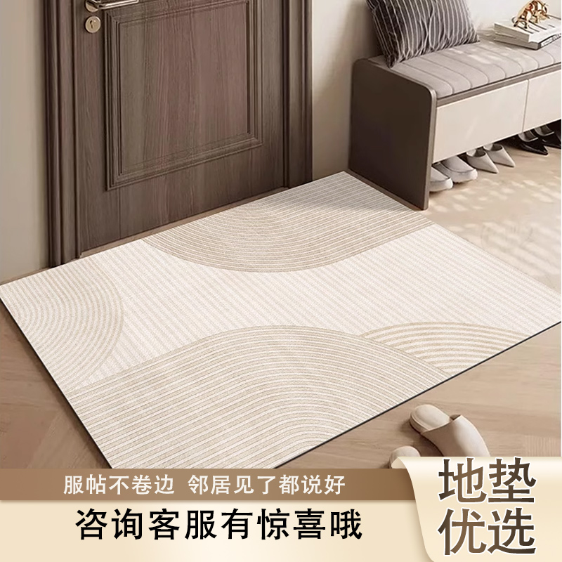 侘寂入户门地垫门口进门可裁剪进户门垫可擦免洗皮革pvc防滑地毯