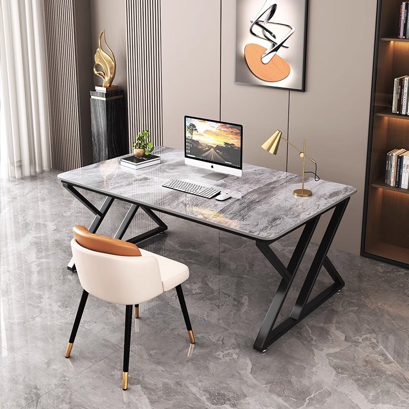 岩板餐桌现代简约台式电脑桌卧室家用小户型学生写字桌书桌办公桌