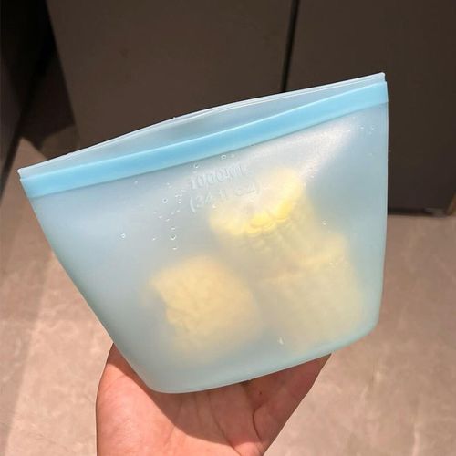 硅胶保鲜袋带封口食品级多功能家用防尘水果蔬菜牛奶密封储存袋子