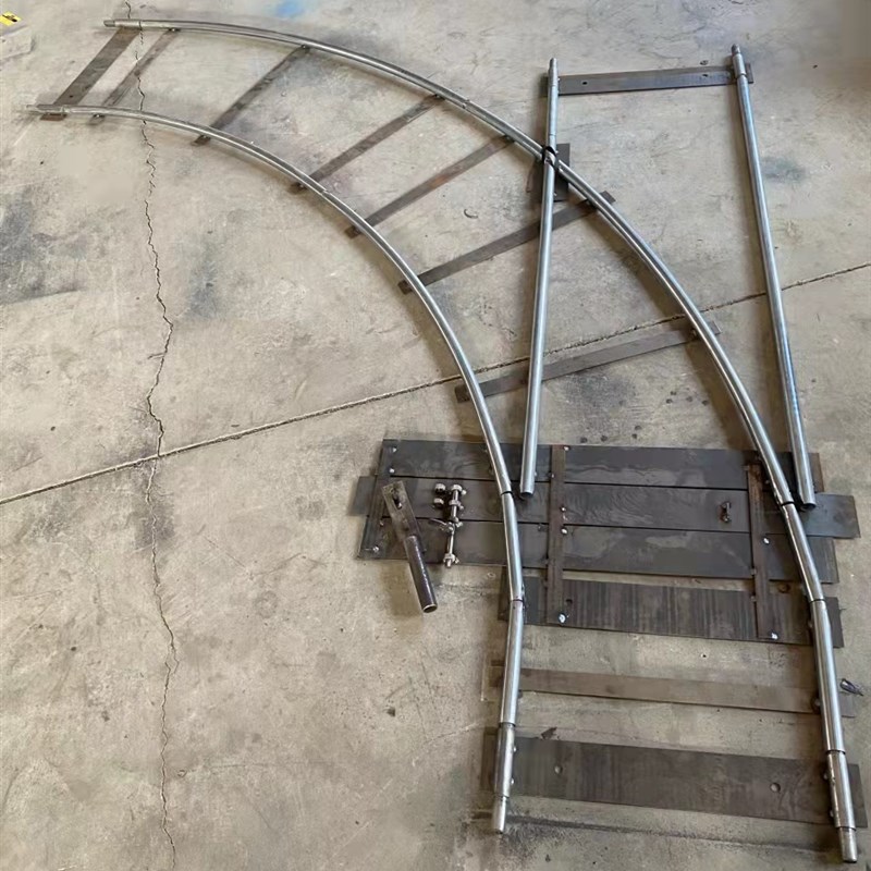 新款大棚轨道运输车轨道变换器单变轨车间苗圃工地流水线运输机