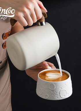 Bincoo带刻度拉花缸泡400/600ml尖嘴打不锈钢杯咖啡杯奶奶拉花缸