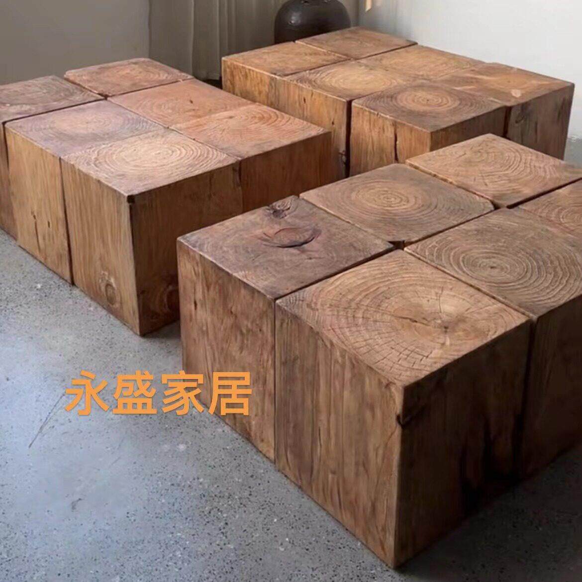 酒子店民宿摆件沙发角边几树根雕实木墩花架底座几桩10000茶几矮