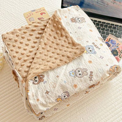 秋冬新款ab版有氧双层软纱豆豆绒单被套学生宿舍被套可爱亲肤保暖