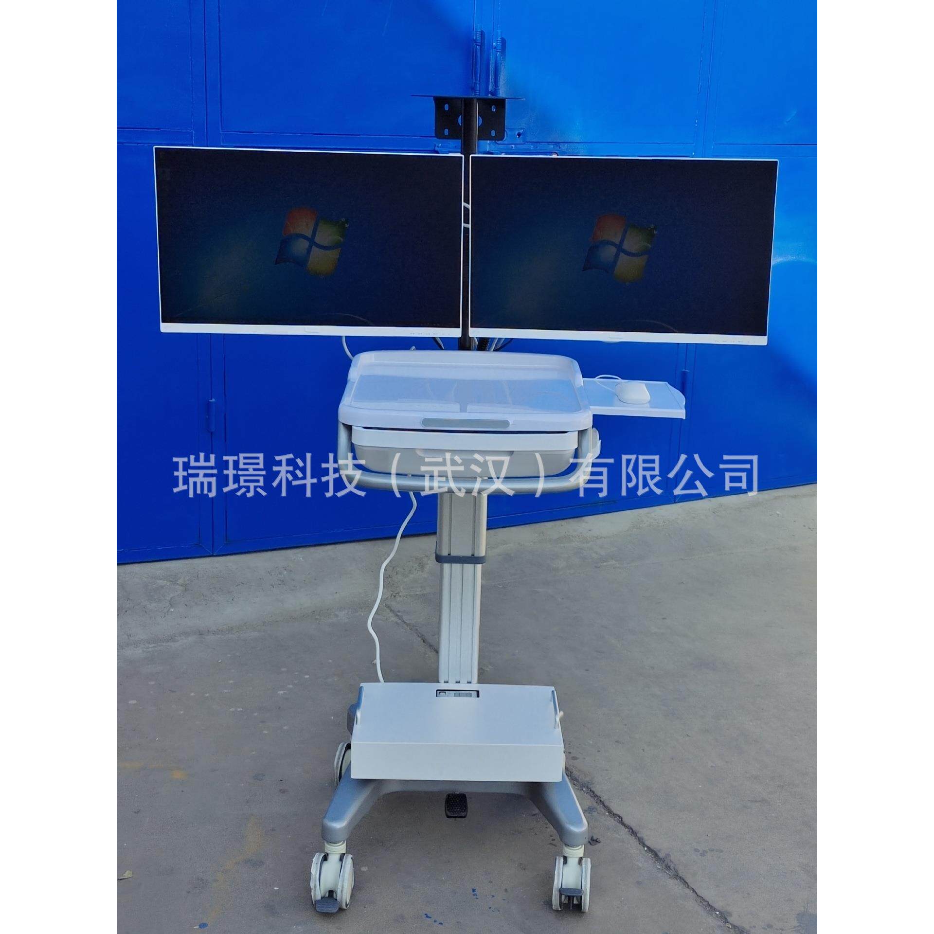 供应双屏电脑查房车 远程医疗工作站 智能信息化医疗护理推车
