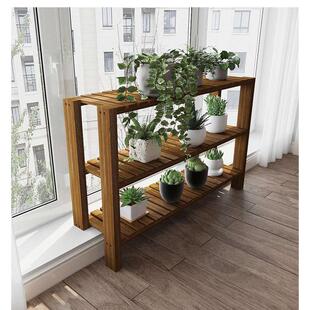 阳台台沿加宽窗台花架窄高低一层花盆落地式架子置物架台面脚实木