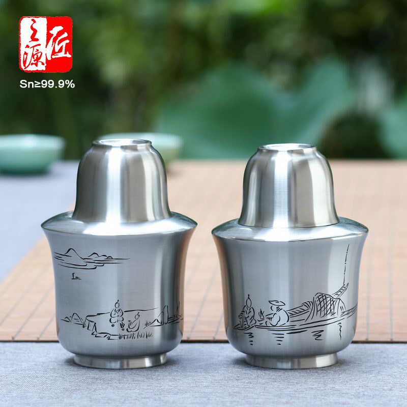 锡制温酒壶999纯锡烫酒壶家用热酒器暖酒壶白酒黄酒酒具三才