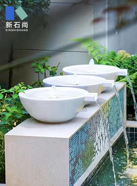 流水摆件水钵水景喷泉流水池塘碗水池可瀑布水系泳池订制水盆循环