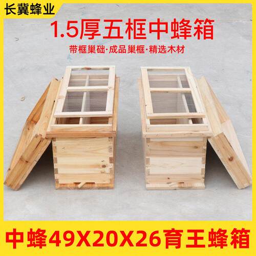 1.5厚5框蜂箱49/46/42不煮腊育王箱中蜂箱蜜蜂箱杉木养蜂工具巢