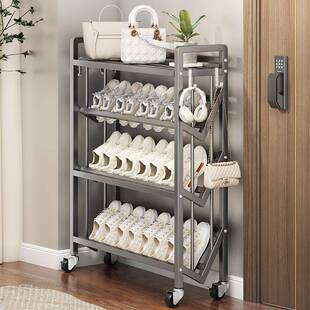 海狼书架落地多层置童BIB鞋架收纳物阅读书柜简易带轮可移动儿书