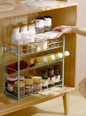 日式厨房置物架多功家用台能酱面多层调MTAM/麦料油盐收醋纳架调