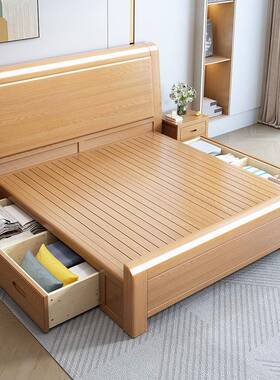 全实榉木床.8GAP米双人床现代.简约12m木工1厂直销1.5米原木床主