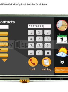 5寸TFTER-TFTM0LCD彩色口液晶显示配屏配RA制8875控板/并串/可触