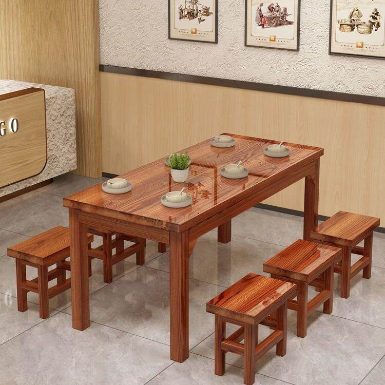 实木桌碳餐面馆饭店小食USP吃店餐桌烧烤店餐馆餐厅堂餐桌化厂家