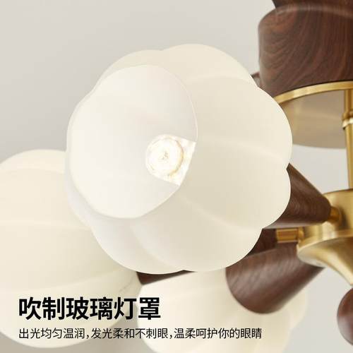 中古风客厅隐风扇形灯美代式复古体卧室餐无品牌/厅宋美学法式一