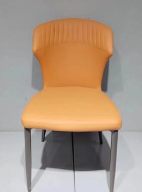 洽谈接椅待椅靠用背椅简约大气餐椅休60485闲椅酒店家厅客皮质休