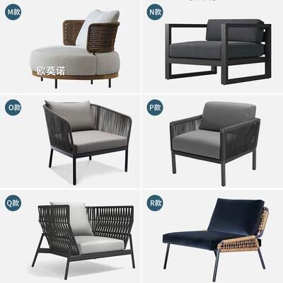 户外休闲藤编沙件30437发组合室外阳光样板房装单人沙藤椅软三套