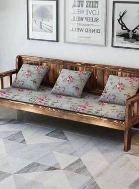 实木沙发组合现代简约户型阳台人卧室MEU客厅小三四人靠背长椅沙