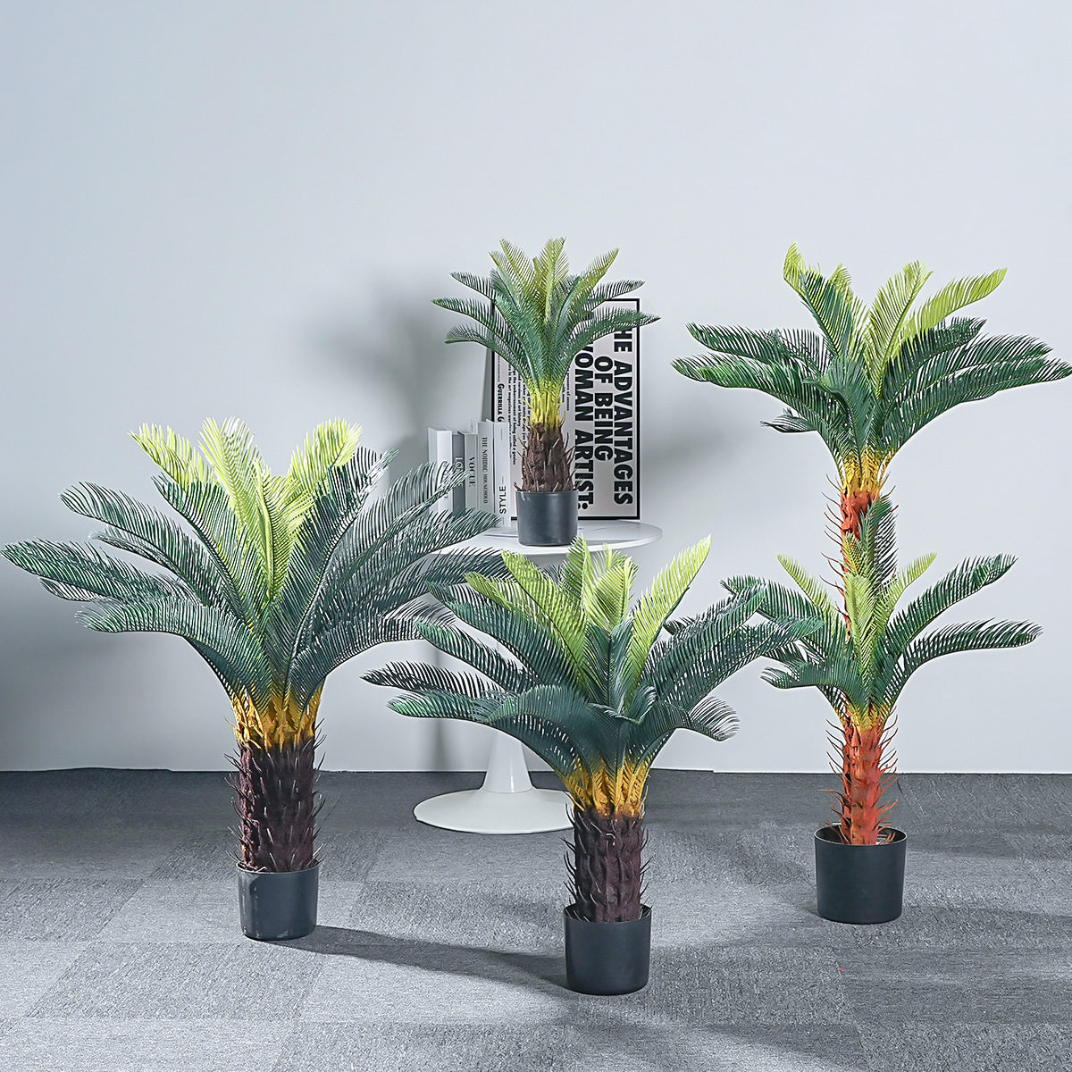 铁树苏铁树仿真绿植室内外轻奢风装饰盆栽落地摆件假树植物盆景