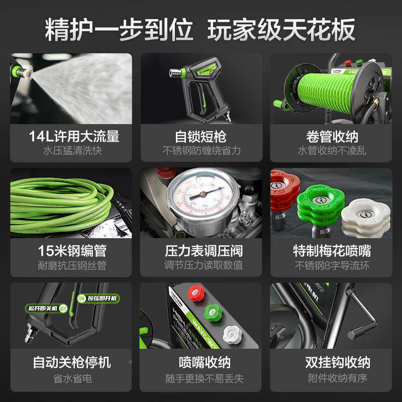 巨浪W6PRO1机222370V3000绿霸商用清洗W大功率绿田工业洗车清洗机