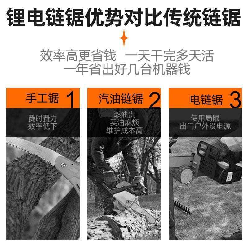 普朗133德电锯家用单手锯小型手持电充式电锯外无线链锂电户电动