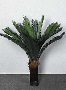 仿真树假树LQC铁树大型铁绿落盆栽室内外装饰酒店大厅地植摆件