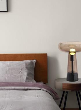 头后代茶色玻璃客厅台灯卧现室53085创房间简约意床柜灯家居装饰