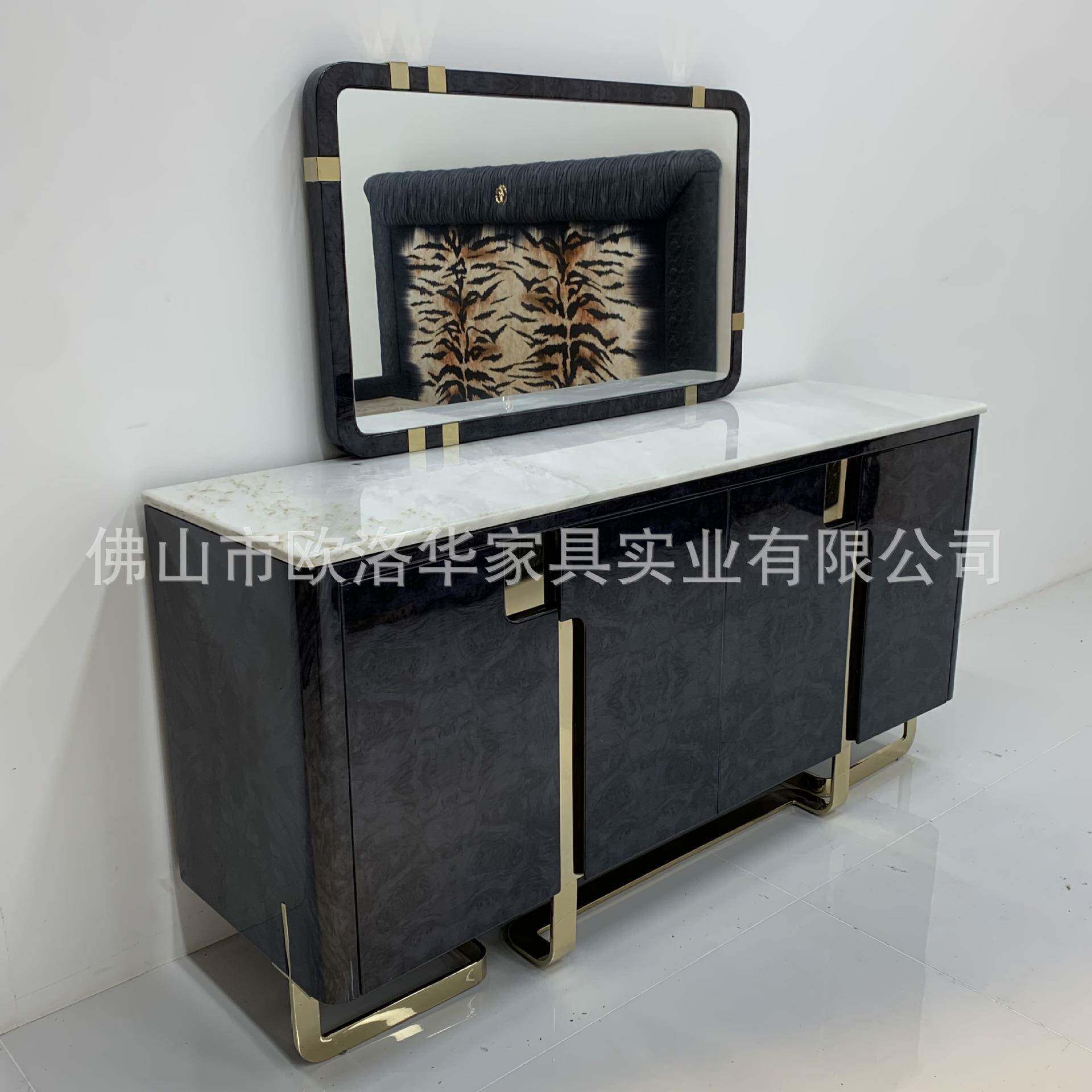 轻奢理石大电视柜客厅GC-C-001边柜端高储物柜现代简电约视柜
