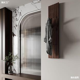 黑胡桃木钢琴键挂衣架IQK户门后衣物帽架玄关置架入节省实空间木