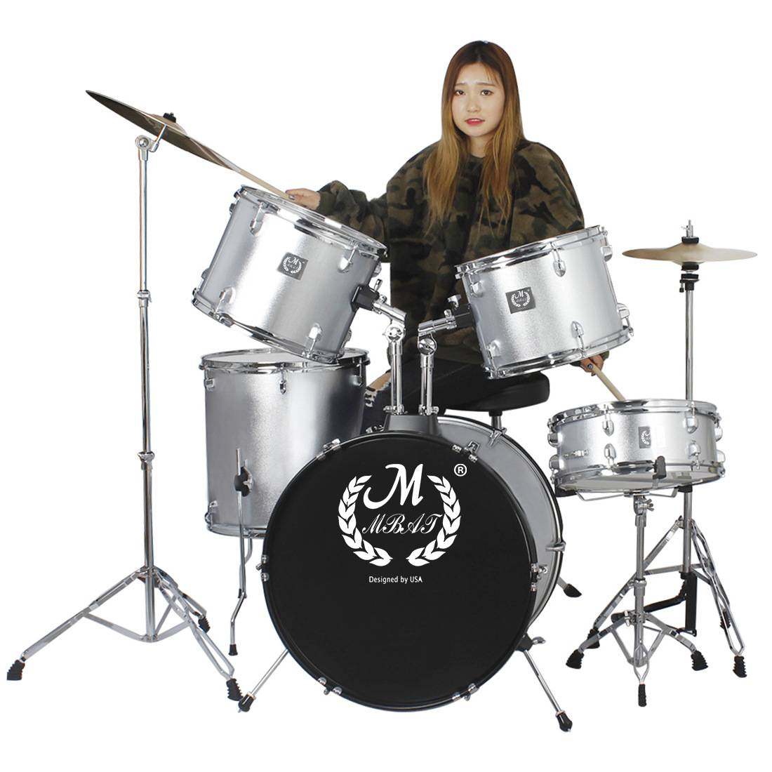 MBAT架子鼓成人儿童自学家用爵士鼓5鼓2镲初学者练习西洋打击乐器