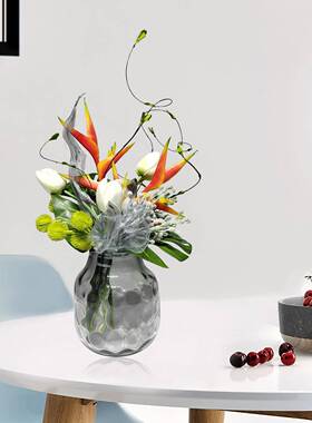 现代轻奢仿真艺摆件绿植花束玻璃桌花摆器花花洽谈NEM桌茶几餐装