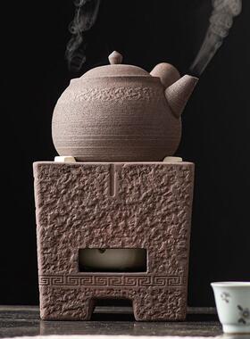 罐干罐茶煮茶壶碳陶壶可烧炭火侧围炉烤茶罐日式把壶XF-20221户外