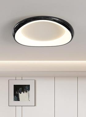 卧室吸顶灯现代简约创36150意书房间灯奶全光谱护眼用网油风红家