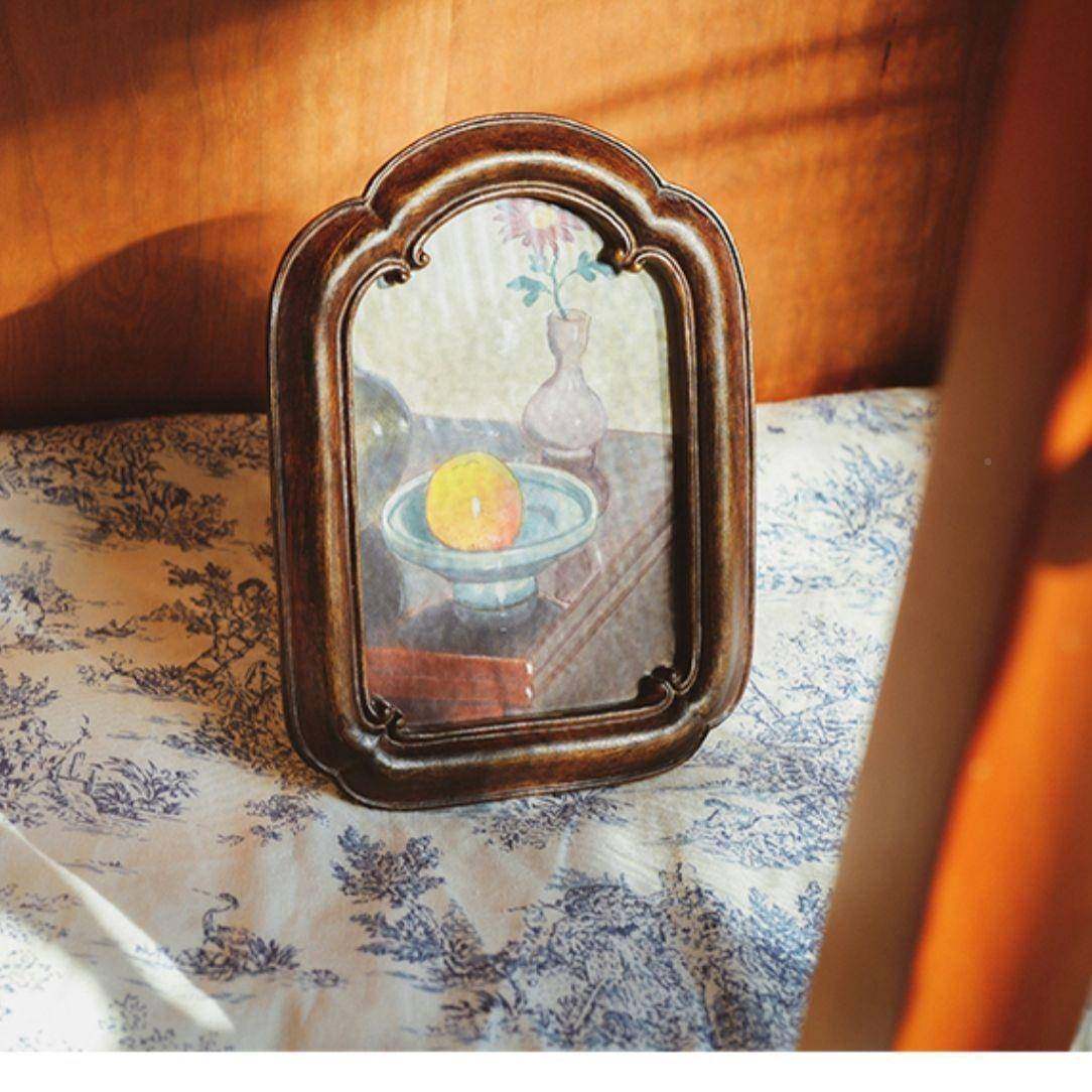 欧式花复古雕树脂相框卧IXM室桌面小摆尺寸摆件书房壁边柜画画A09