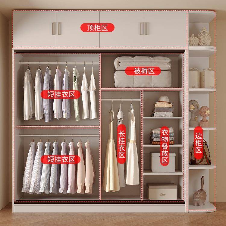 衣柜家用卧室拉推门实木出租型房用经985济新款205爆款小2户型大