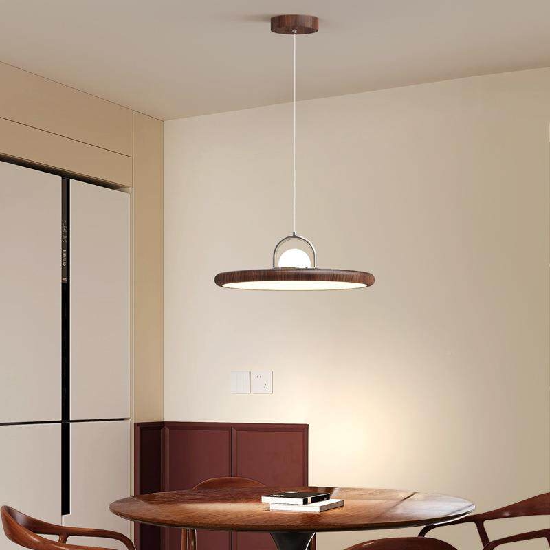 中古风餐865厅吊灯复古胡桃灯木色可移动摇臂飞吊护眼碟餐台桌吧,家装灯饰光源,智能吊灯,淘宝优惠券,粉丝福利购,淘宝优惠卷