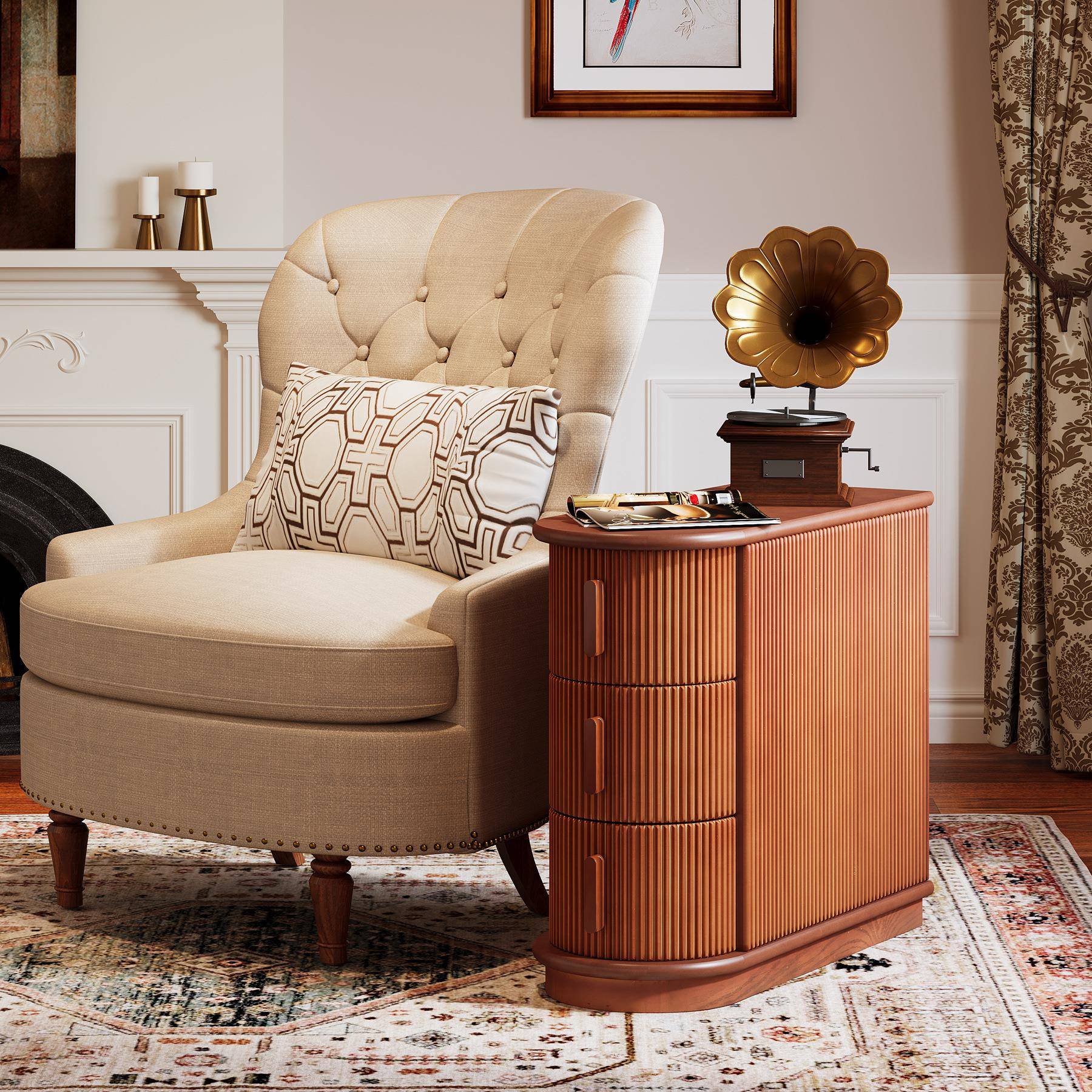 床柜方型实木沙边几客厅发边床边桌头柜