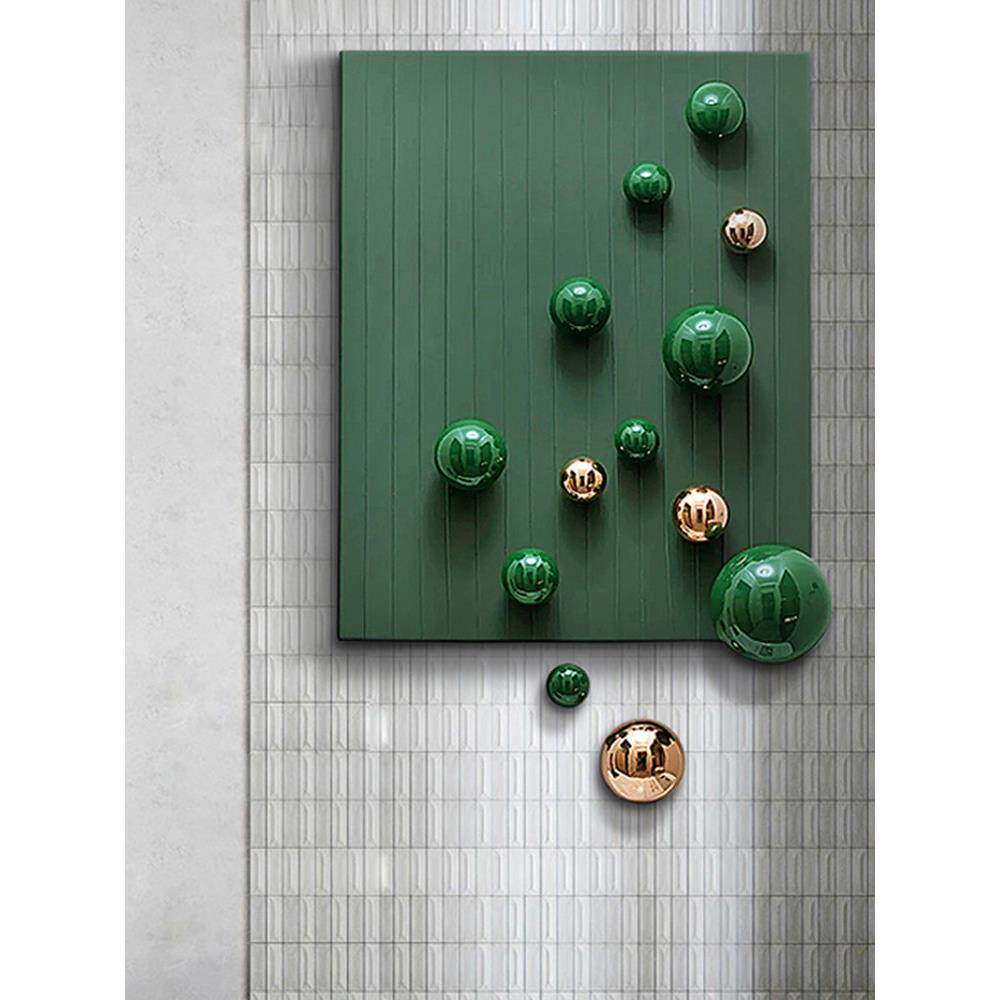 现代轻奢客厅装饰画金属圆球3d立体实物画样板房壁饰玄关走廊挂画