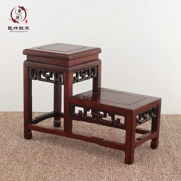 红实木雕佛像摆件底座 工艺礼品摆饰花瓶盆景托架 紫砂壶鸡翅木高