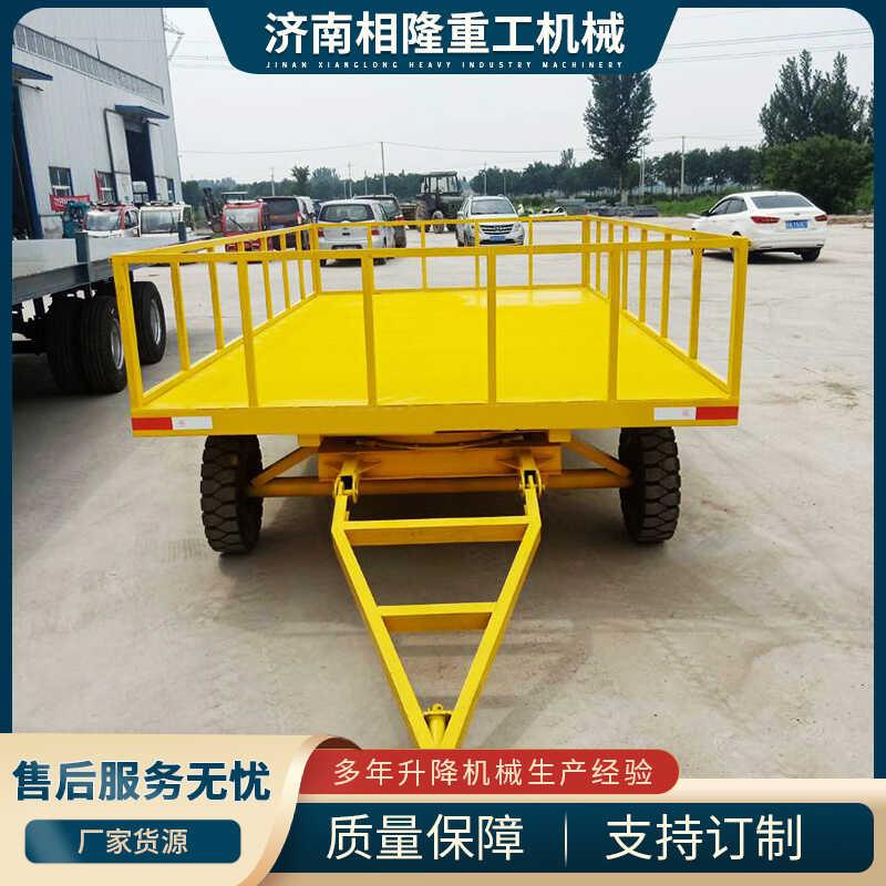叉车牵引式平板车拖车重型厂区搬运车大吨位货物转运车物流运输车