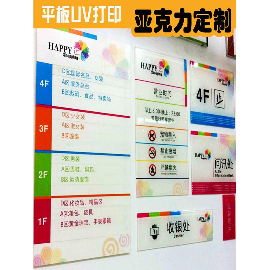 亚克力标识UV打印PVC雪弗板文化墙异形科室牌二维码印刷定制昆明
